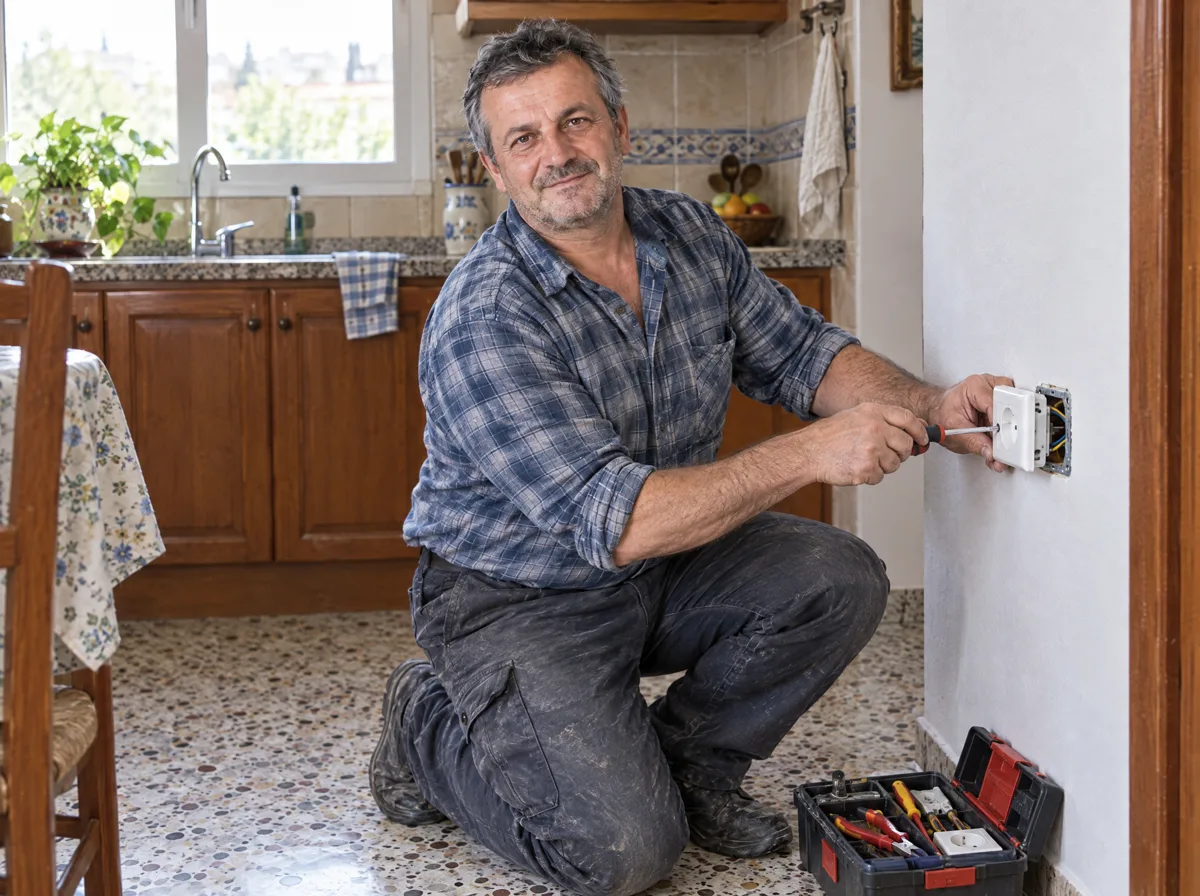 Franco monta una presa nuova in cucina
